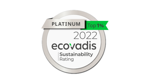 Logo Platinum EcoVadis award 2022 Logo Platinum EcoVadis award 2022