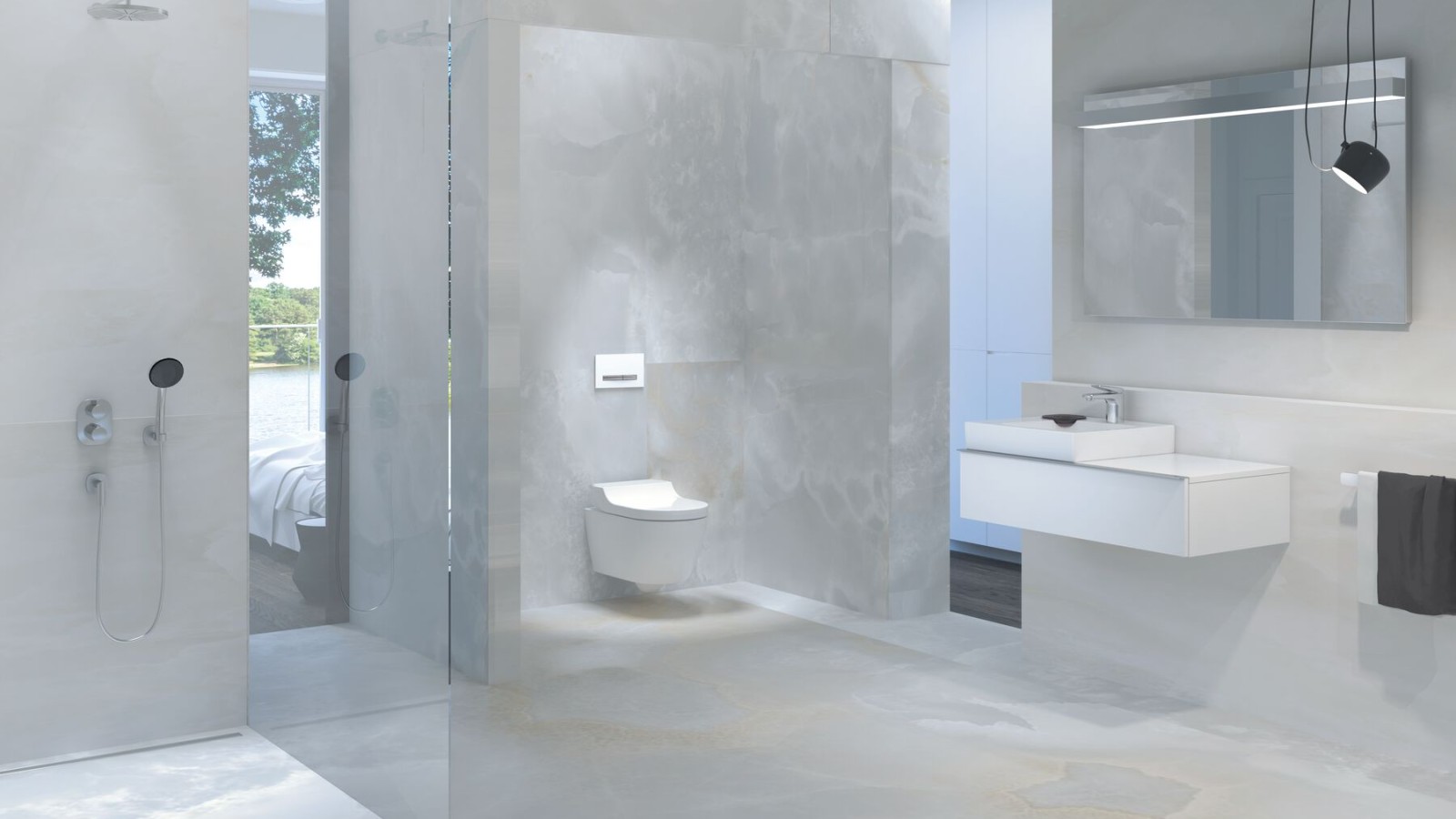 Bathroom with AquaClean Tuma and iCon furniture Bathroom with AquaClean Tuma and iCon furniture