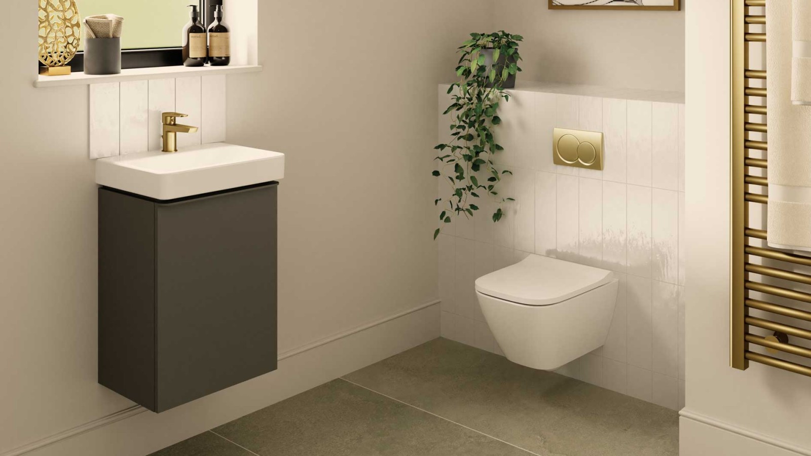 Bathroom with Geberit products and concealed cistern