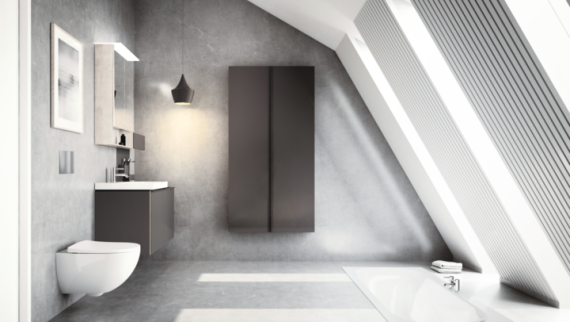Geberit Acanto wall-hung toilet and wall-hung furniture solutions