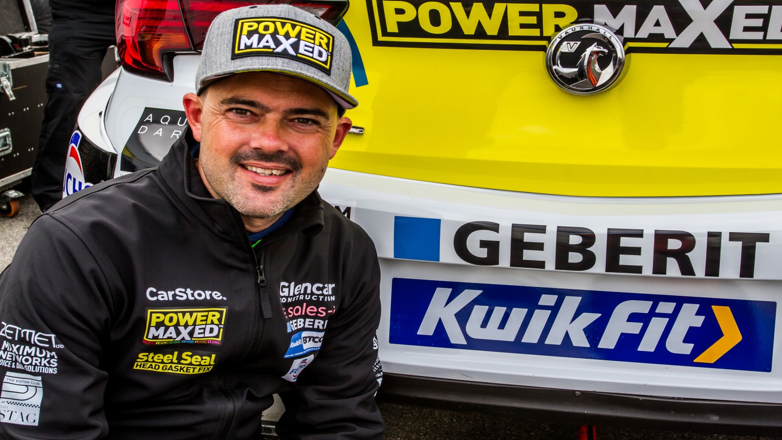 Michael Crees with BTCC racing car