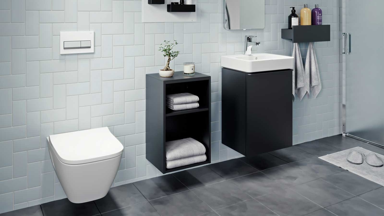 Geberit Alpha toilet frame behind the wall