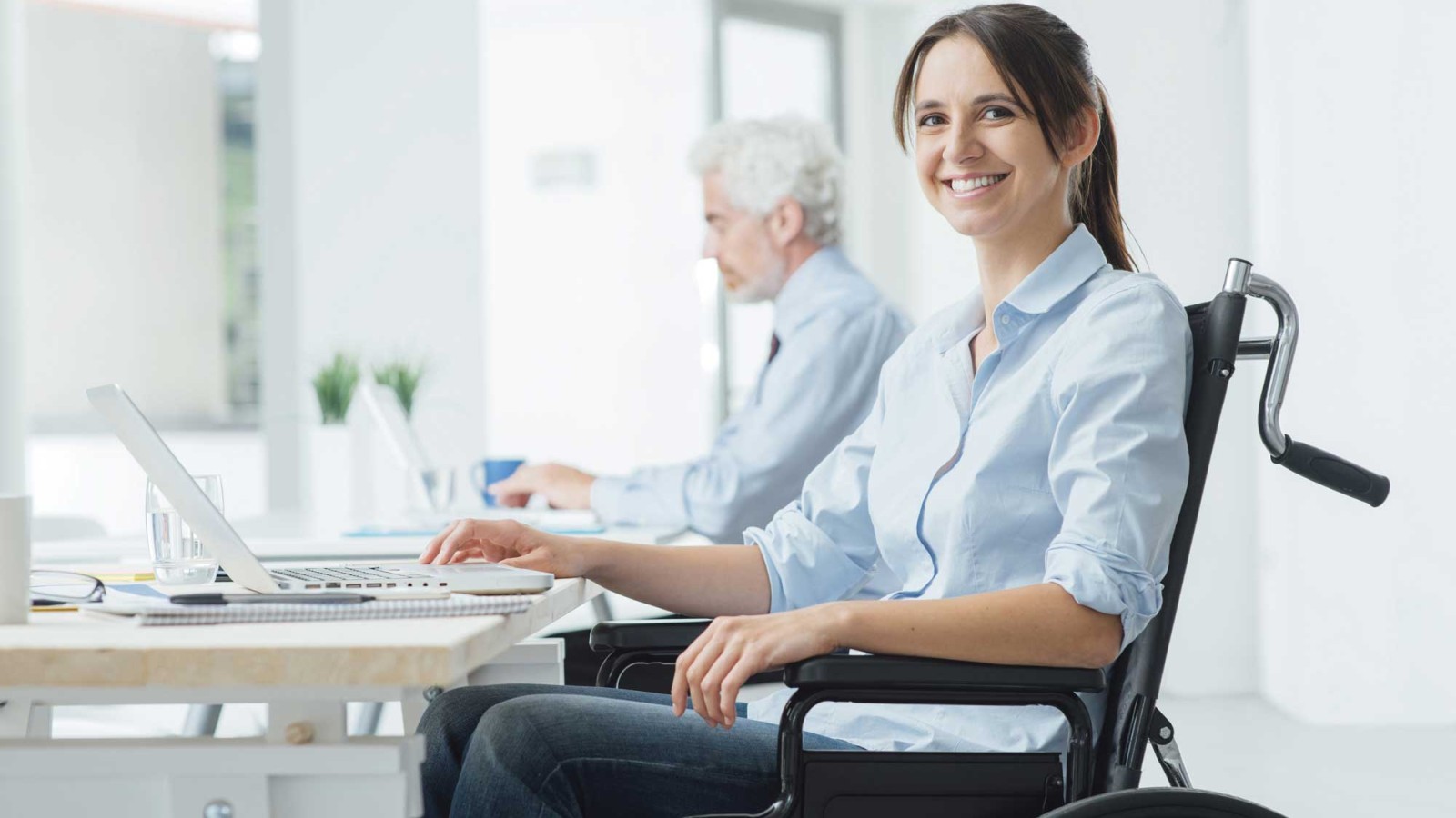 Young woman in a wheelchair