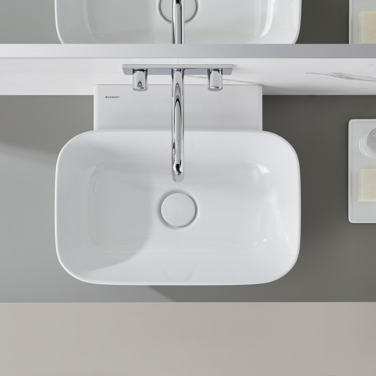 Geberit ONE lay-on washbasin in bowl shape design Geberit ONE lay-on washbasin in bowl shape design