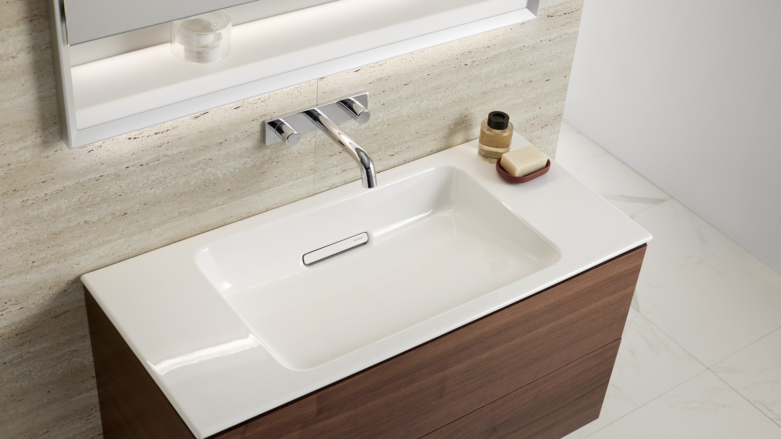 Washbasin cabinet to match the narrow washbasin