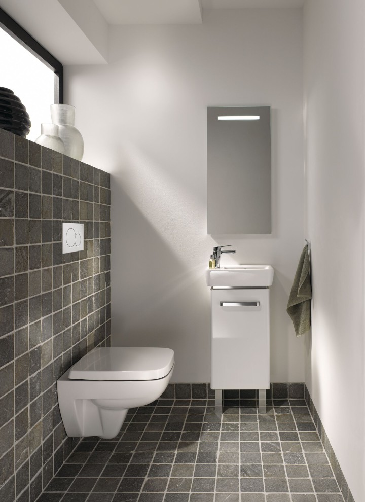 Geberit Renova guest WC with washplace, washbasin cabinet and toilet Geberit Renova guest WC with washplace, washbasin cabinet and toilet