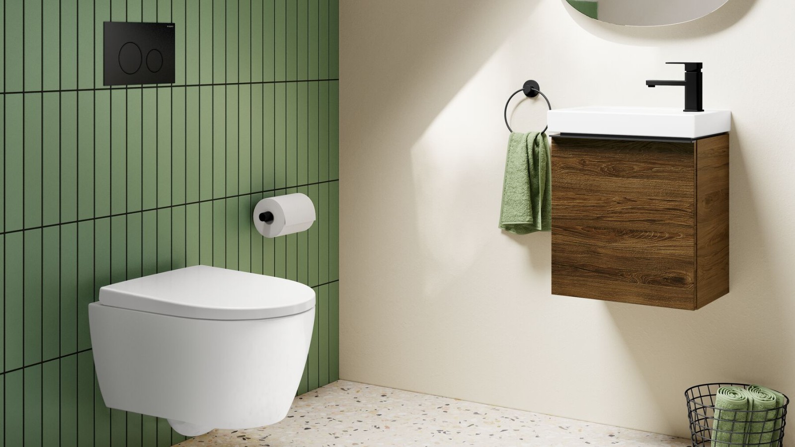 For small, modern bathrooms: the floating toilet from the Geberit iCon series