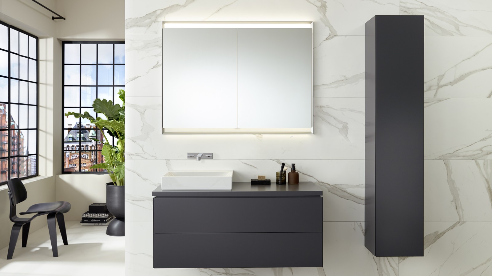 Geberit ONE black-and-white bathroom