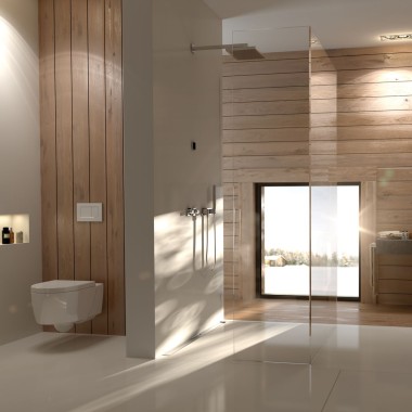 Geberit bathroom with wood panels