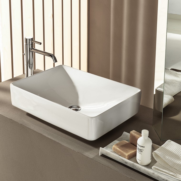 Geberit VariForm Lay-on Countertop Washbasin in Rectangular Geberit VariForm Lay-on Countertop Washbasin in Rectangular