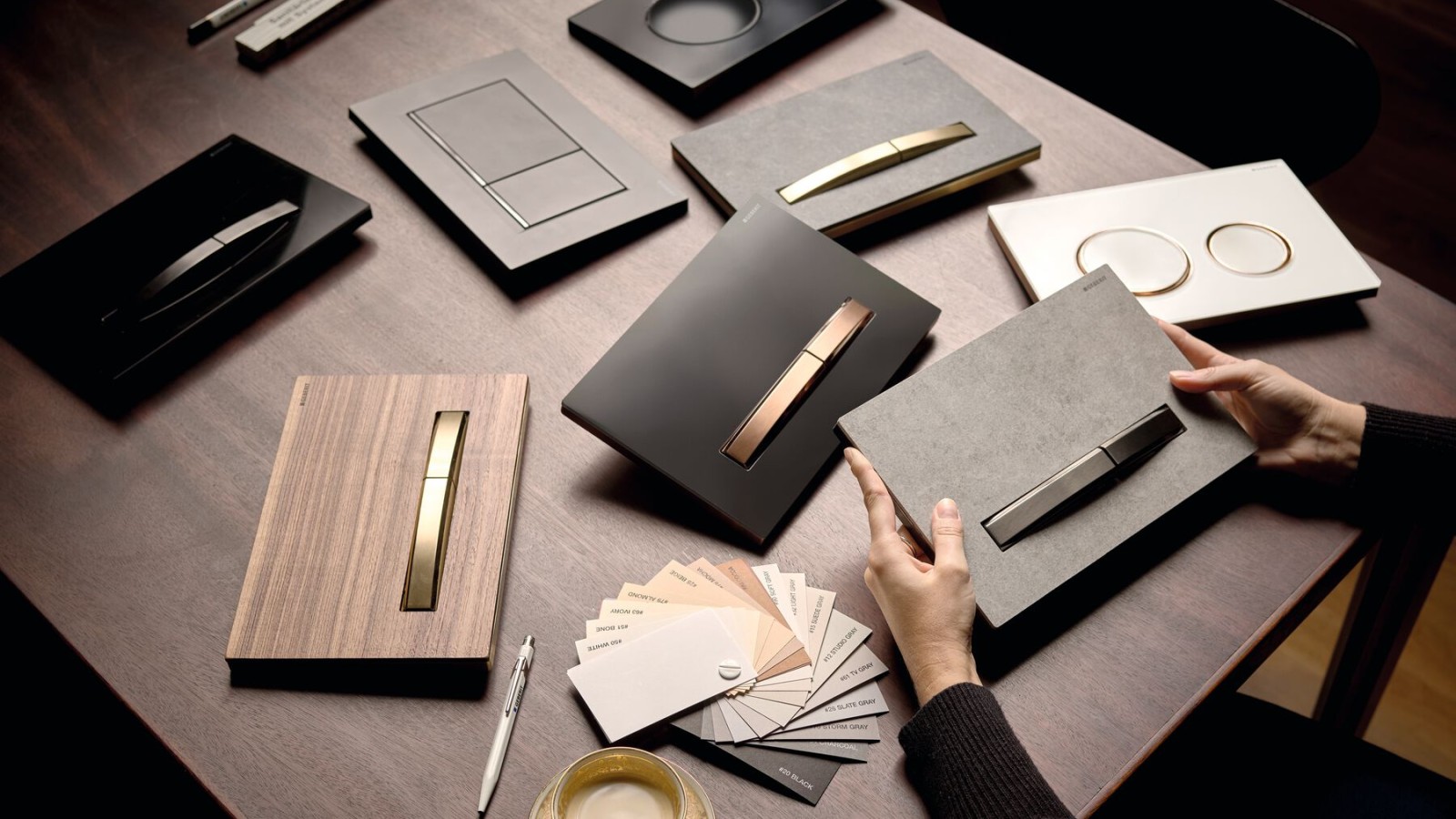 Selection of different flush plates Selection of different flush plates