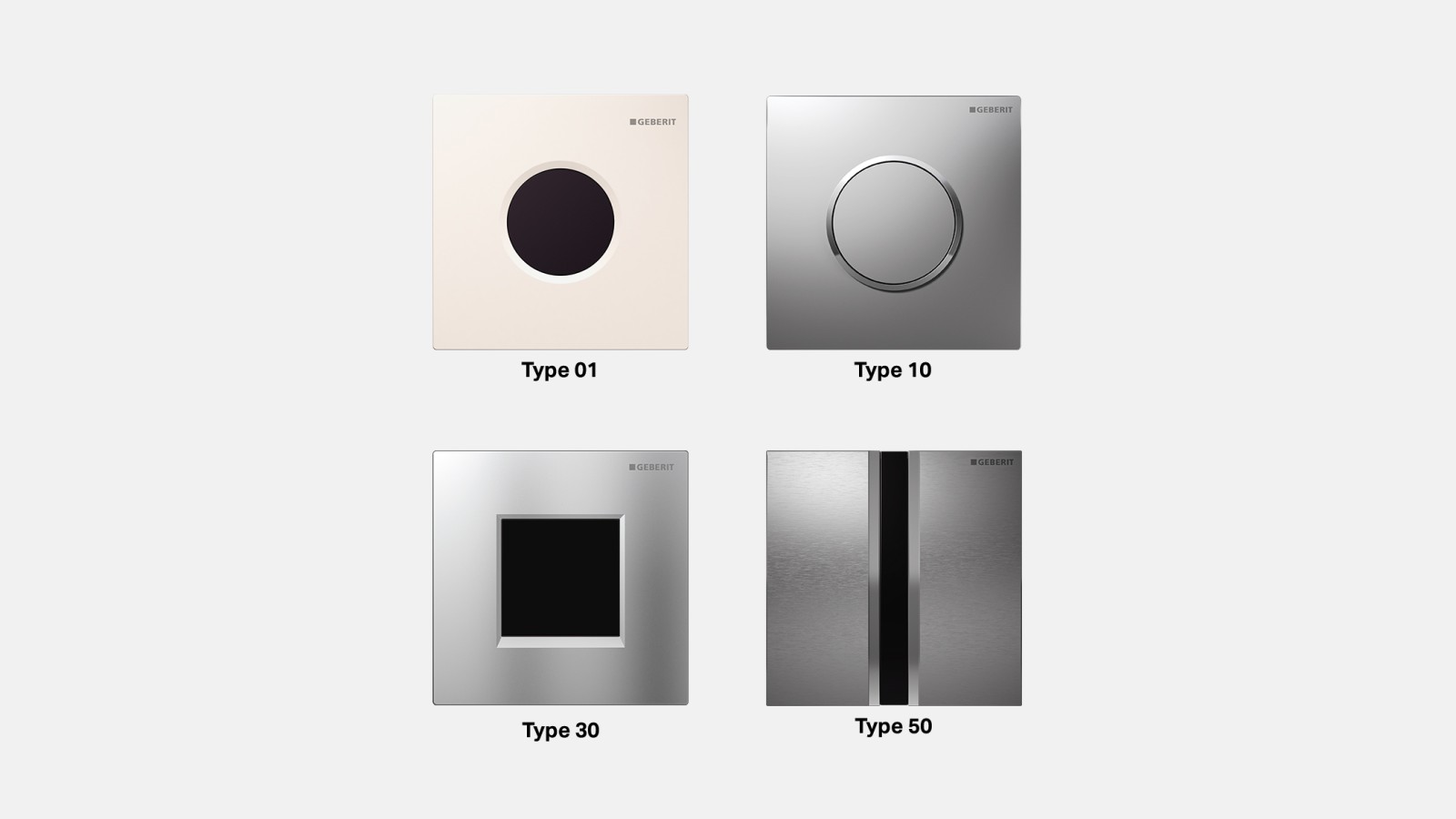 IR and mechanical Geberit actuator plates for urinals