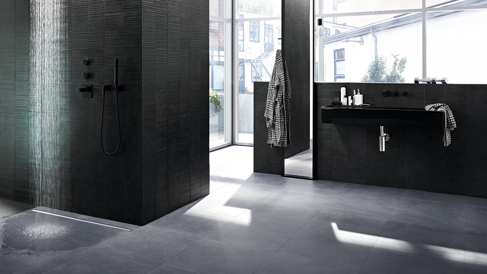 Bathroom with Geberit shower channel CleanLine
