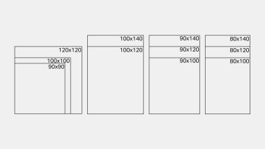 Available dimensions of the Geberit shower surface Setaplano (in cm)