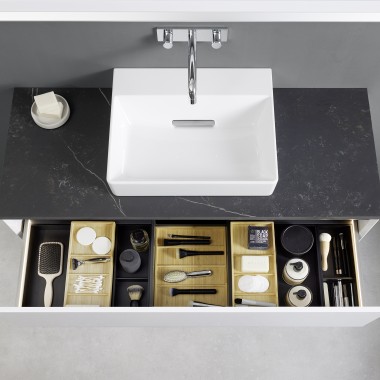 Geberit ONE open drawer with organisation system
