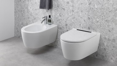 Bidet and WC from the Geberit ONE bathroom series