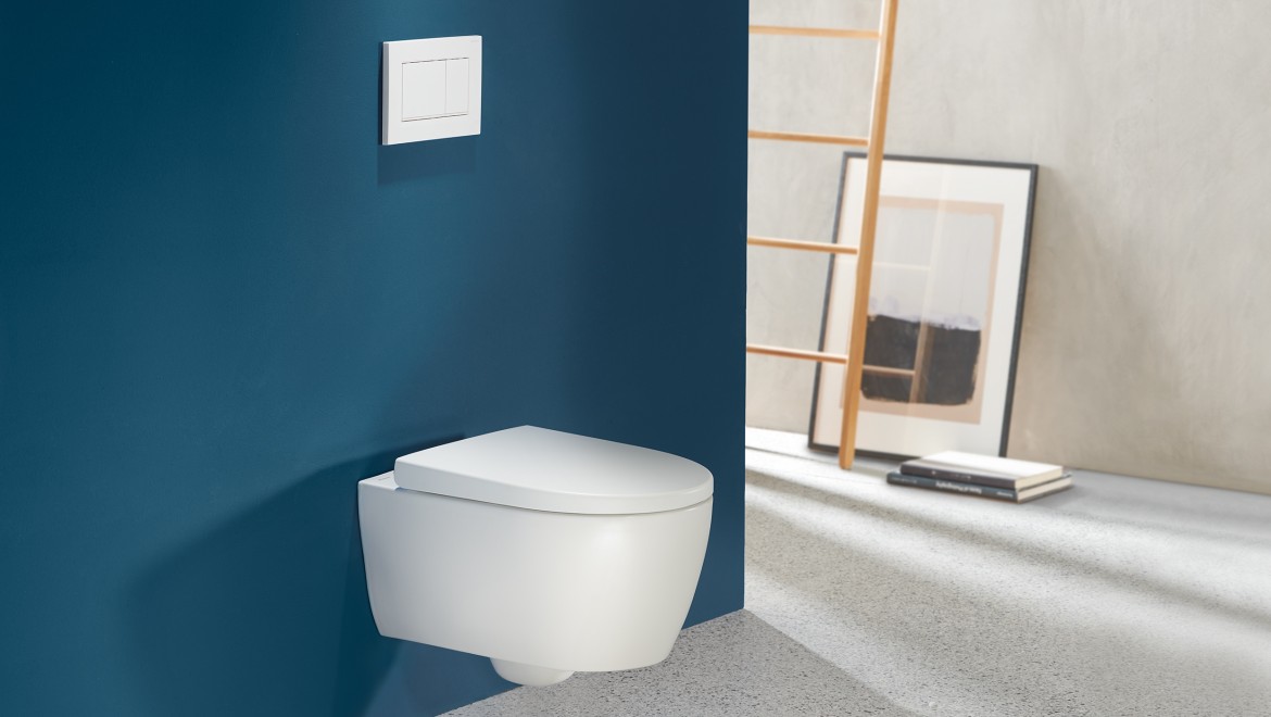 Geberit iCon WC with Sigma30 flush plate in white Geberit iCon WC with Sigma30 flush plate in white