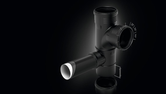 The sound-insulated Geberit Silent-PP drainage system ensures simple and secure installation