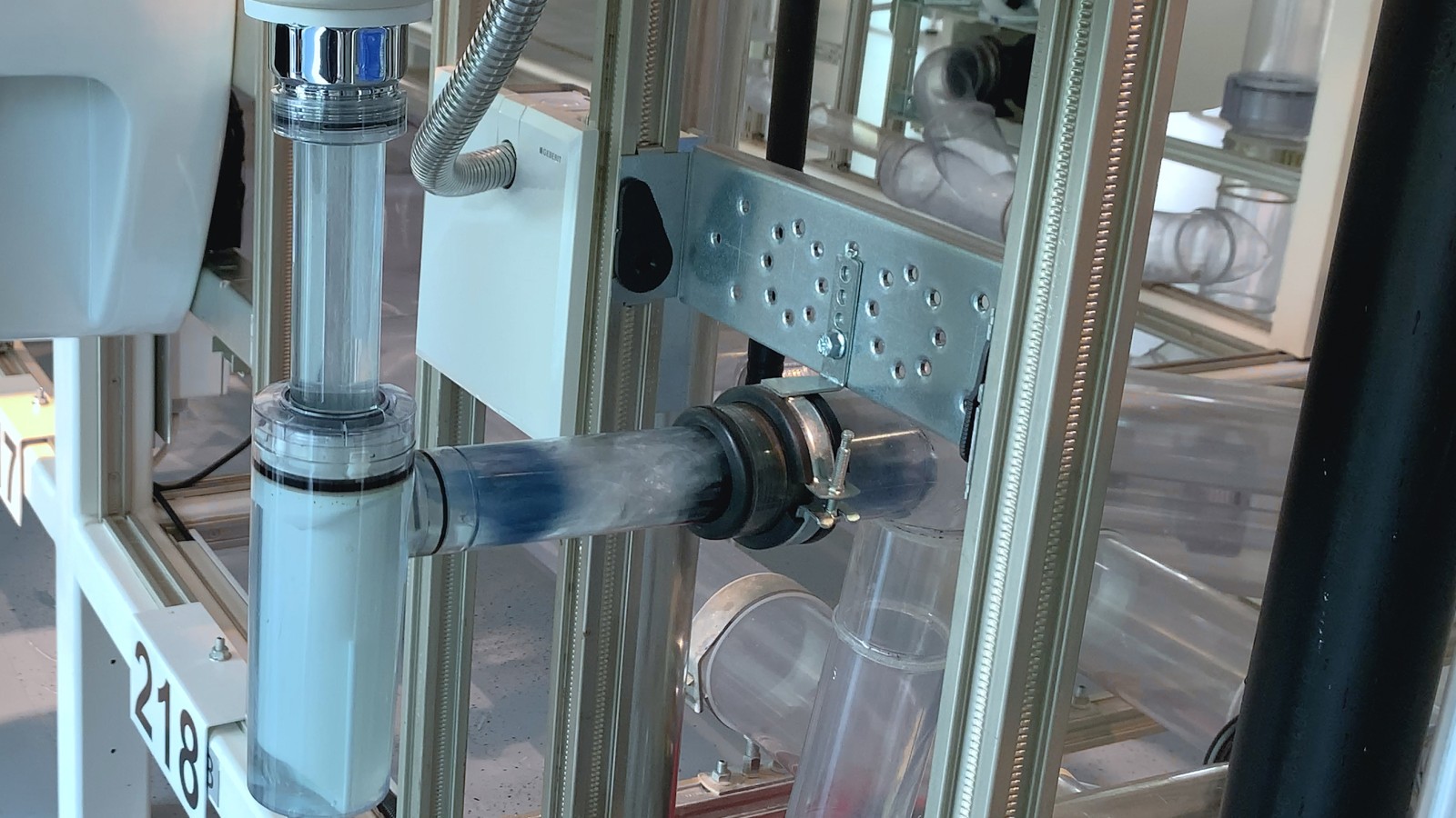 The obstruction comes loose and is flushed away