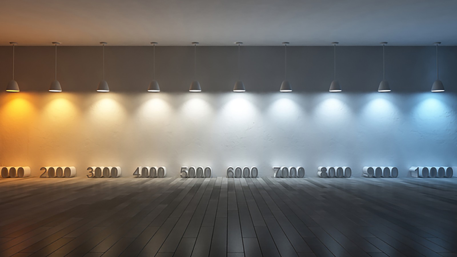 Illustration of colour temperature with different kelvin values (© iStock.com/SuriyaKK)