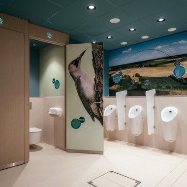 Geberit Preda urinal with automatic flush actuation Geberit Preda urinal with automatic flush actuation