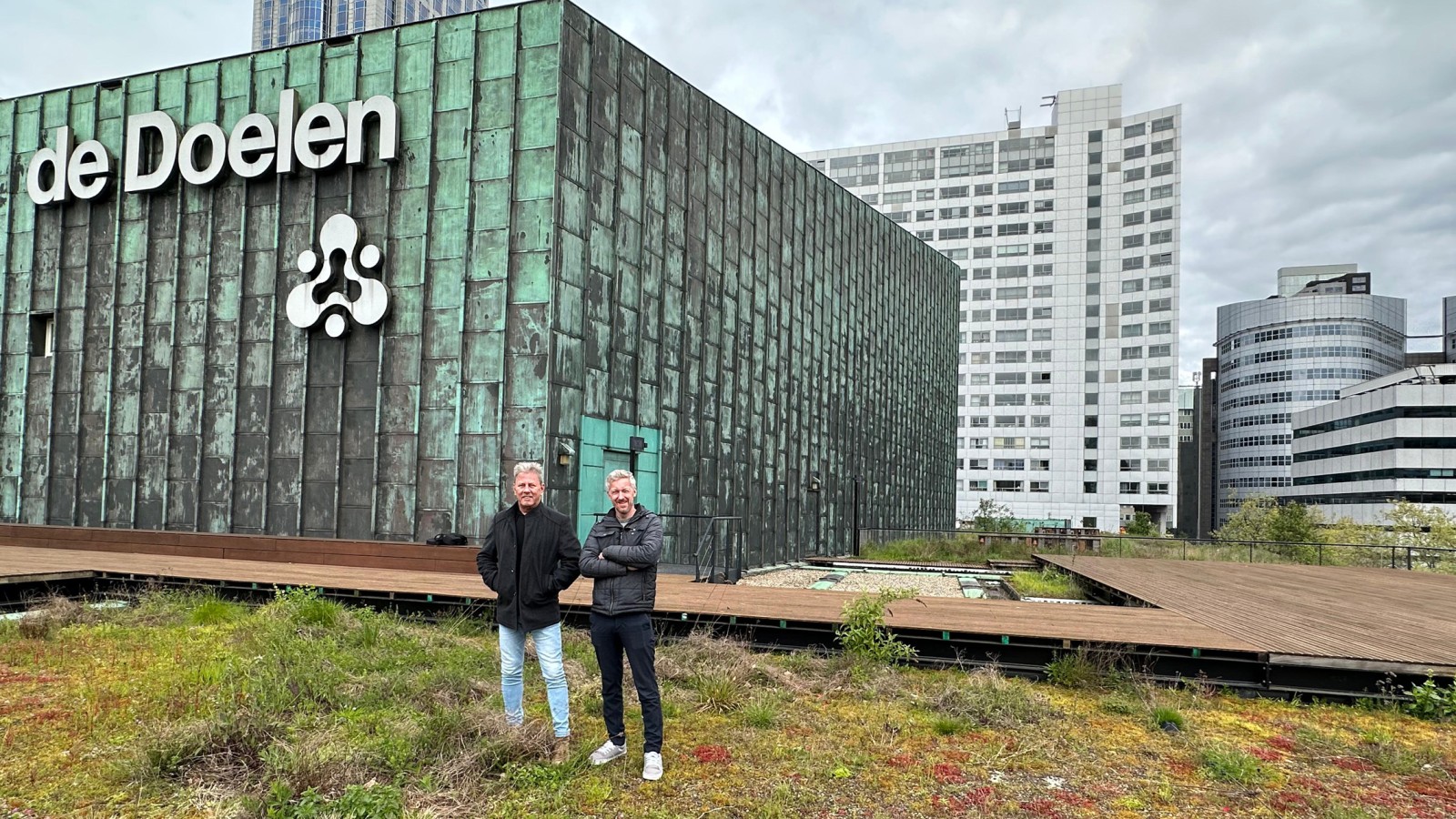 The two architects Dave Hoffers (right) and Carlo Bes at De Doelen