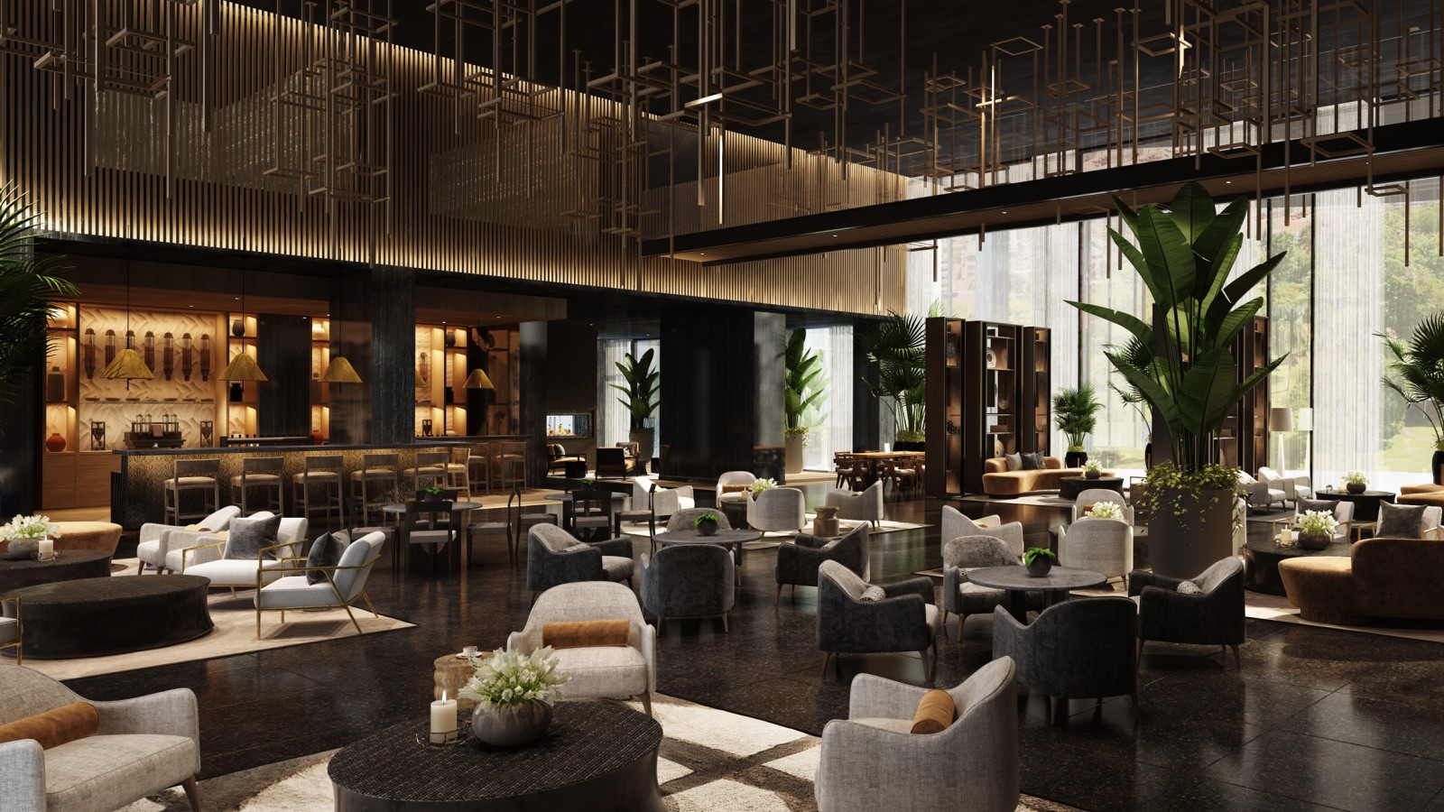 African craftsmanship meets modern design in the lobby (© MMAC Dubai)