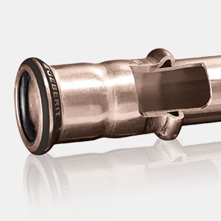 Cross-section of Geberit Mapress CuNiFe system pipe and socket Cross-section of Geberit Mapress CuNiFe system pipe and socket