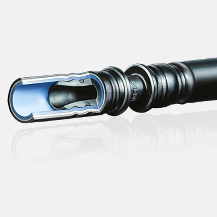 A Geberit Mepla connection between fitting and pipe A Geberit Mepla connection between fitting and pipe