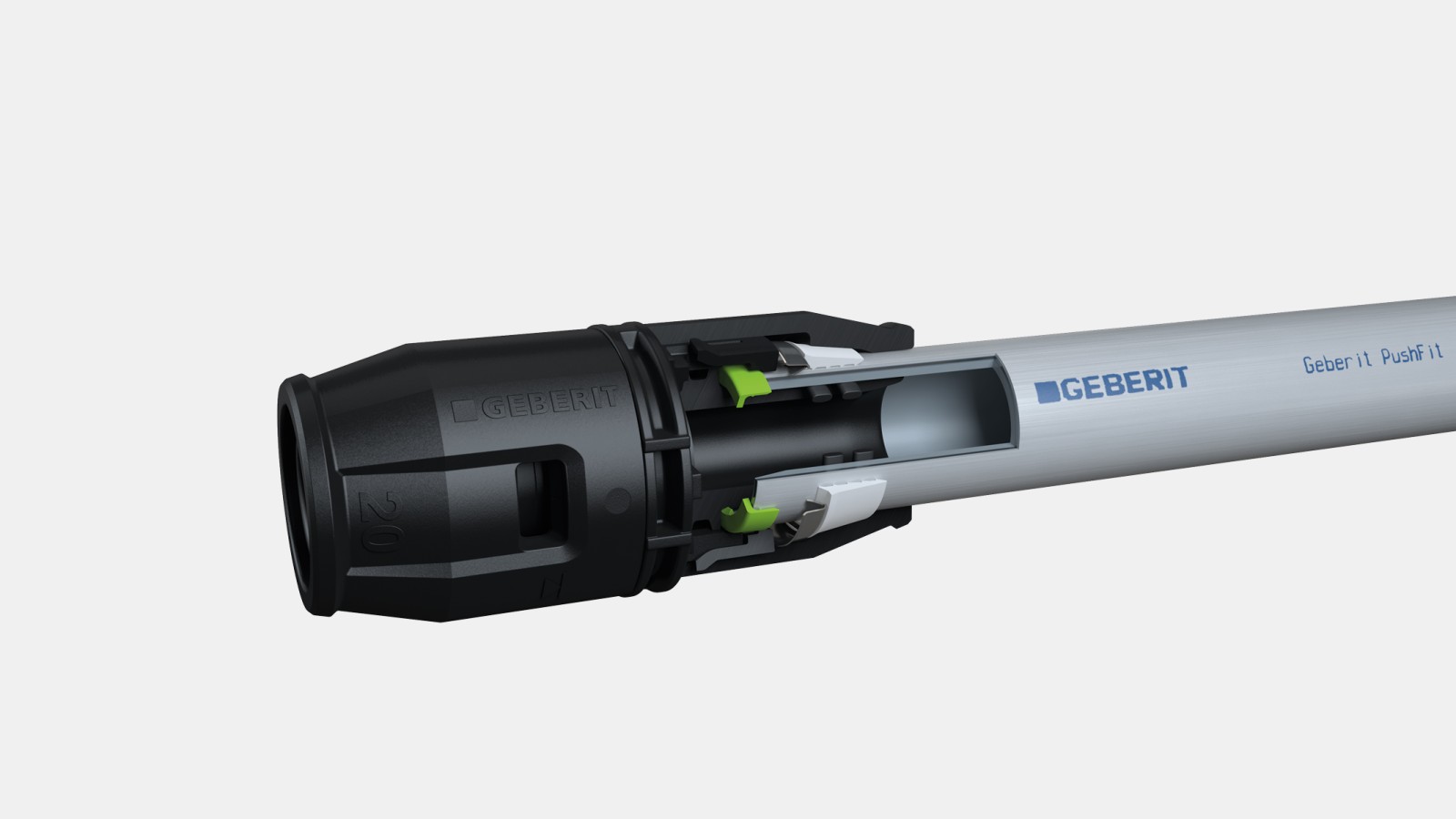 Secure connection of the Geberit PushFit piping system