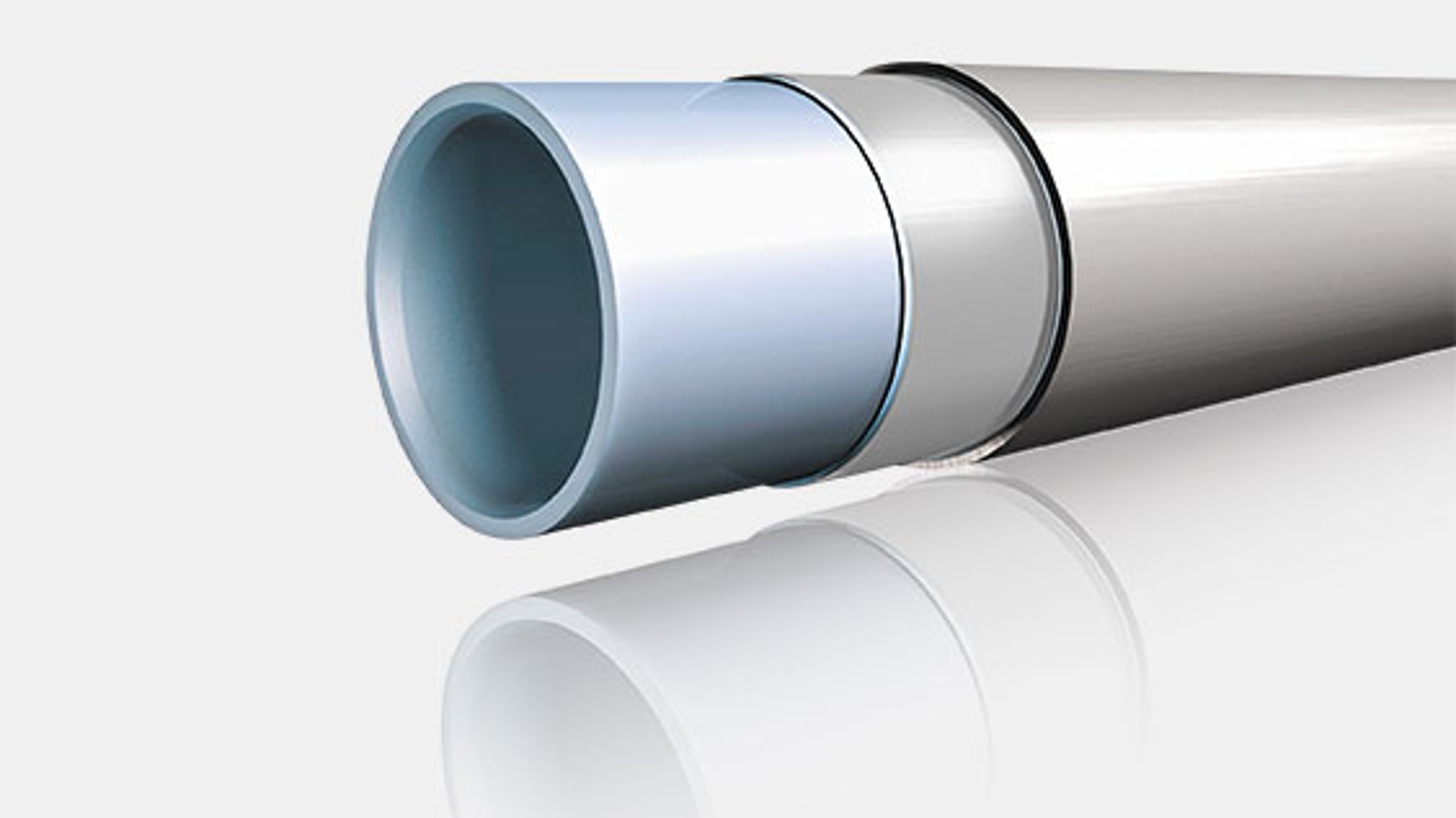 Cross-section of a three-layer Geberit PushFit system pipe ML