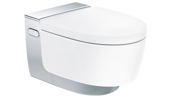 Geberit AquaClean Mera Comfort shower toilet in glossy chrome
