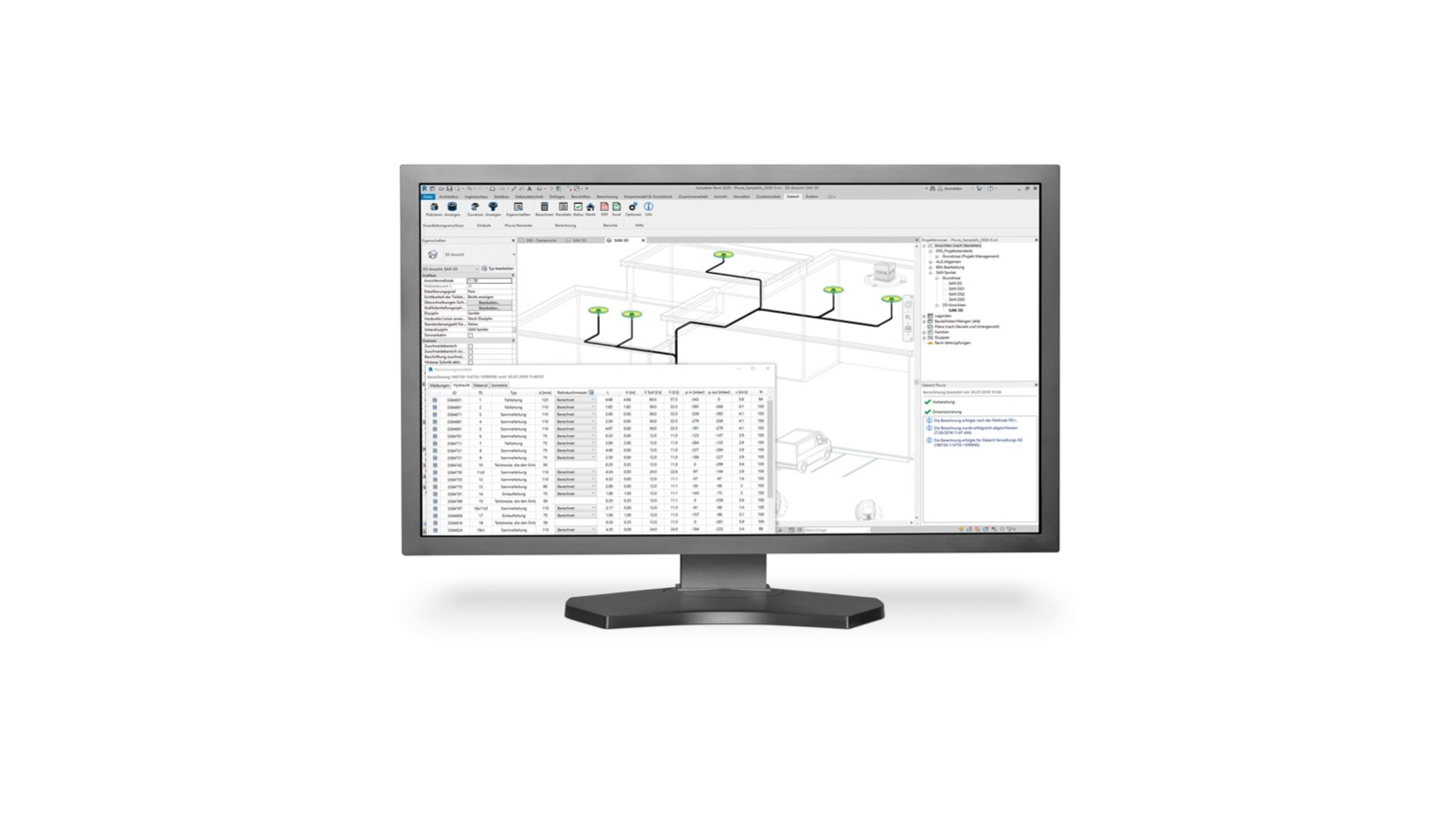 Screenshot of a Pluvia calculation enquiry