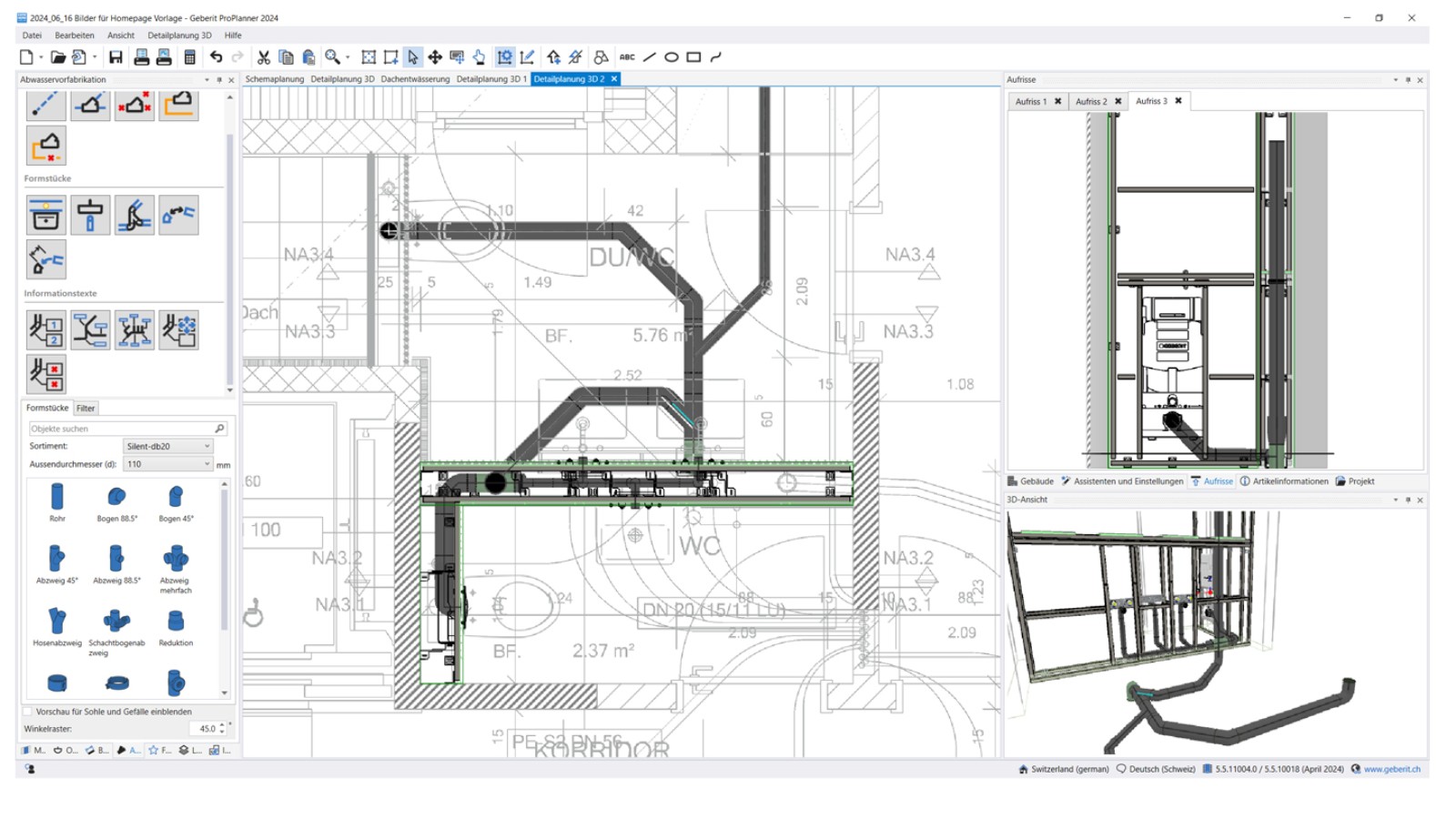 Planning of prefabrication for drainage systems