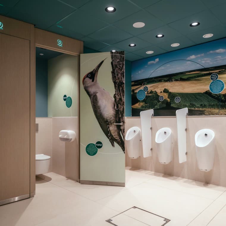 Geberit Preda urinal with automatic flush actuation Geberit Preda urinal with automatic flush actuation