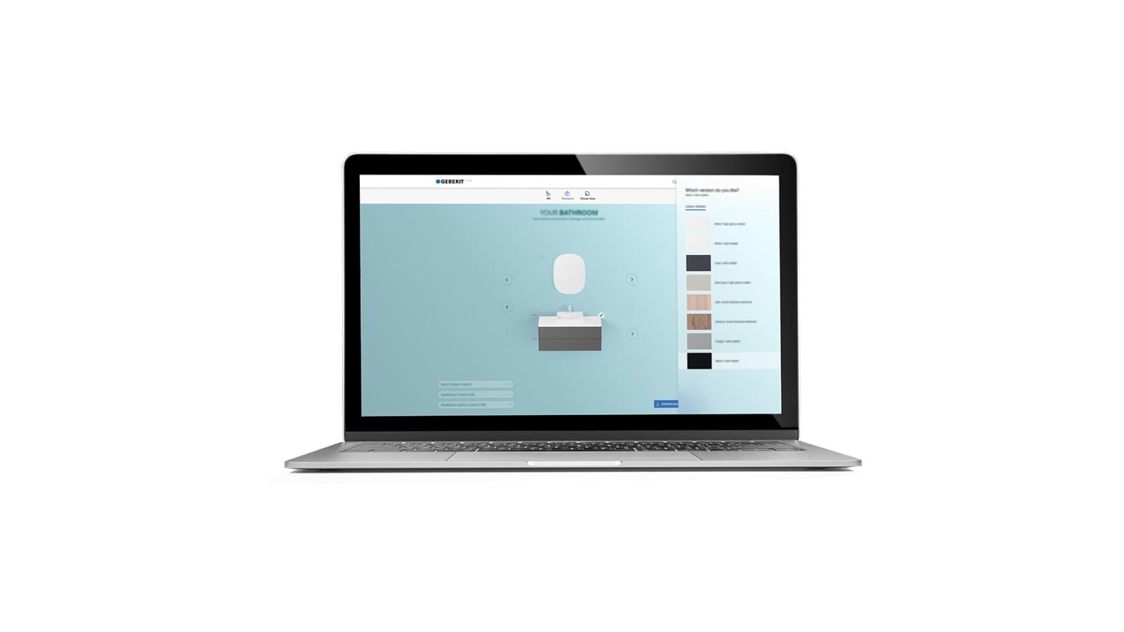 Select a mirror, bathroom furniture and washbasin cabinet in the Geberit product finder Select a mirror, bathroom furniture and washbasin cabinet in the Geberit product finder