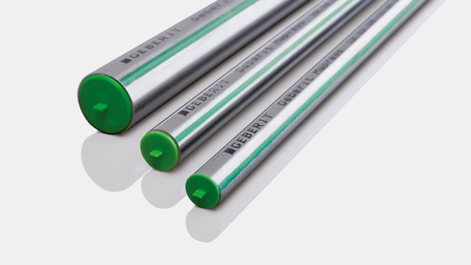 The green characteristic line identifies the Geberit Mapress Stainless Steel system pipe CrMoTi The green characteristic line identifies the Geberit Mapress Stainless Steel system pipe CrMoTi